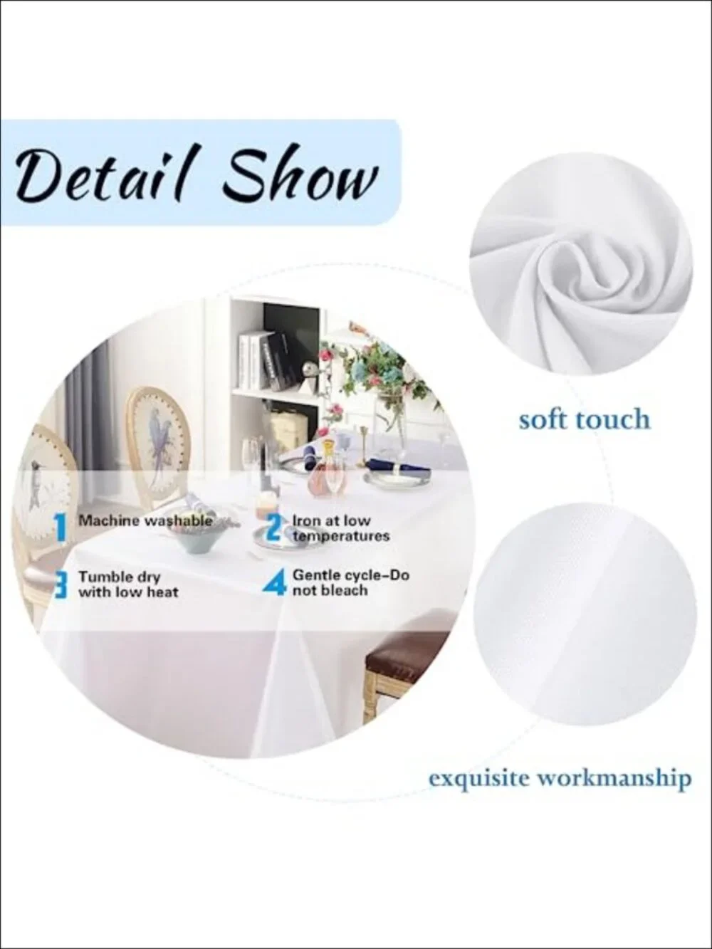 10 Pack White Table Cloths 60x102 Inch Polyester Stain Wrinkle Resistant for